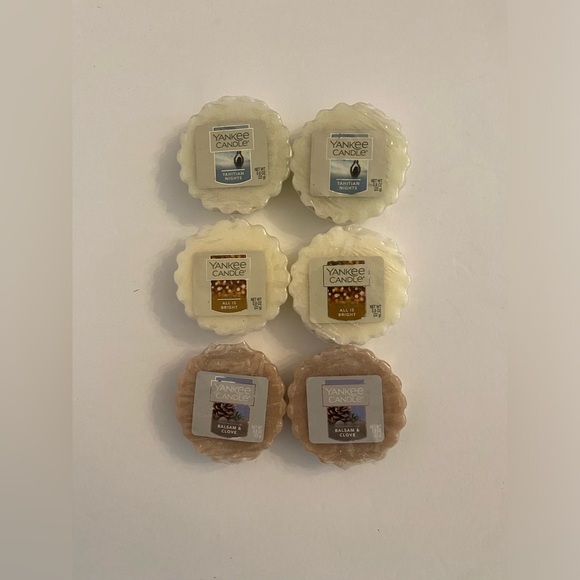 NWT VTG Yankee Candle Wax Tart Melts Balsam Clove Tahitian Nights All Is Bright - Picture 3 of 8